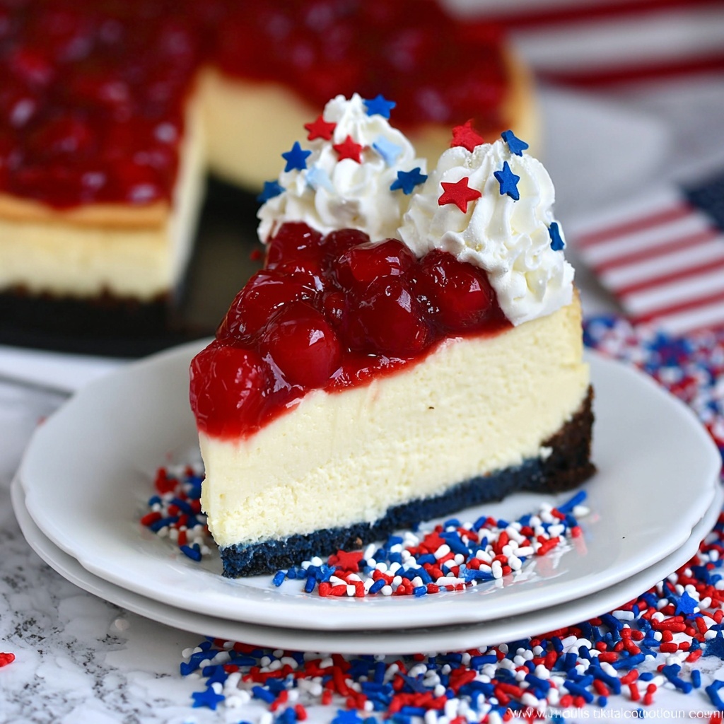 Red White and Blue Cheesecake Recipe - Recipe Image