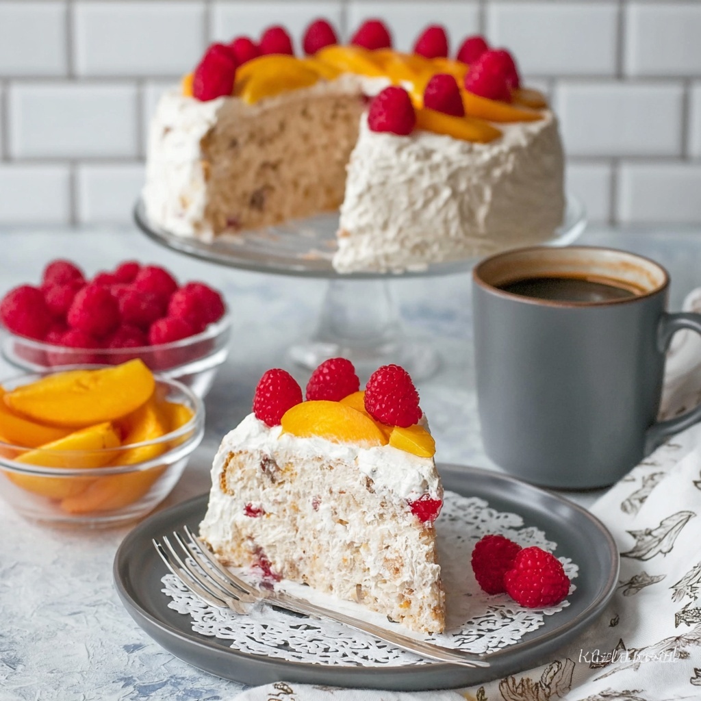 Peach and Raspberry Cheesecake Recipe - Recipe Image