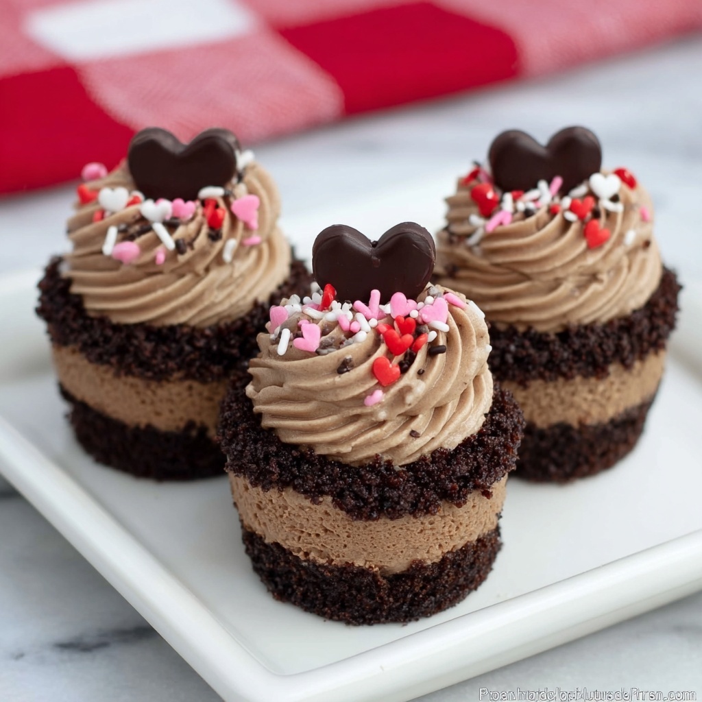 Valentine Mini Chocolate Cheesecake Recipe - Recipe Image