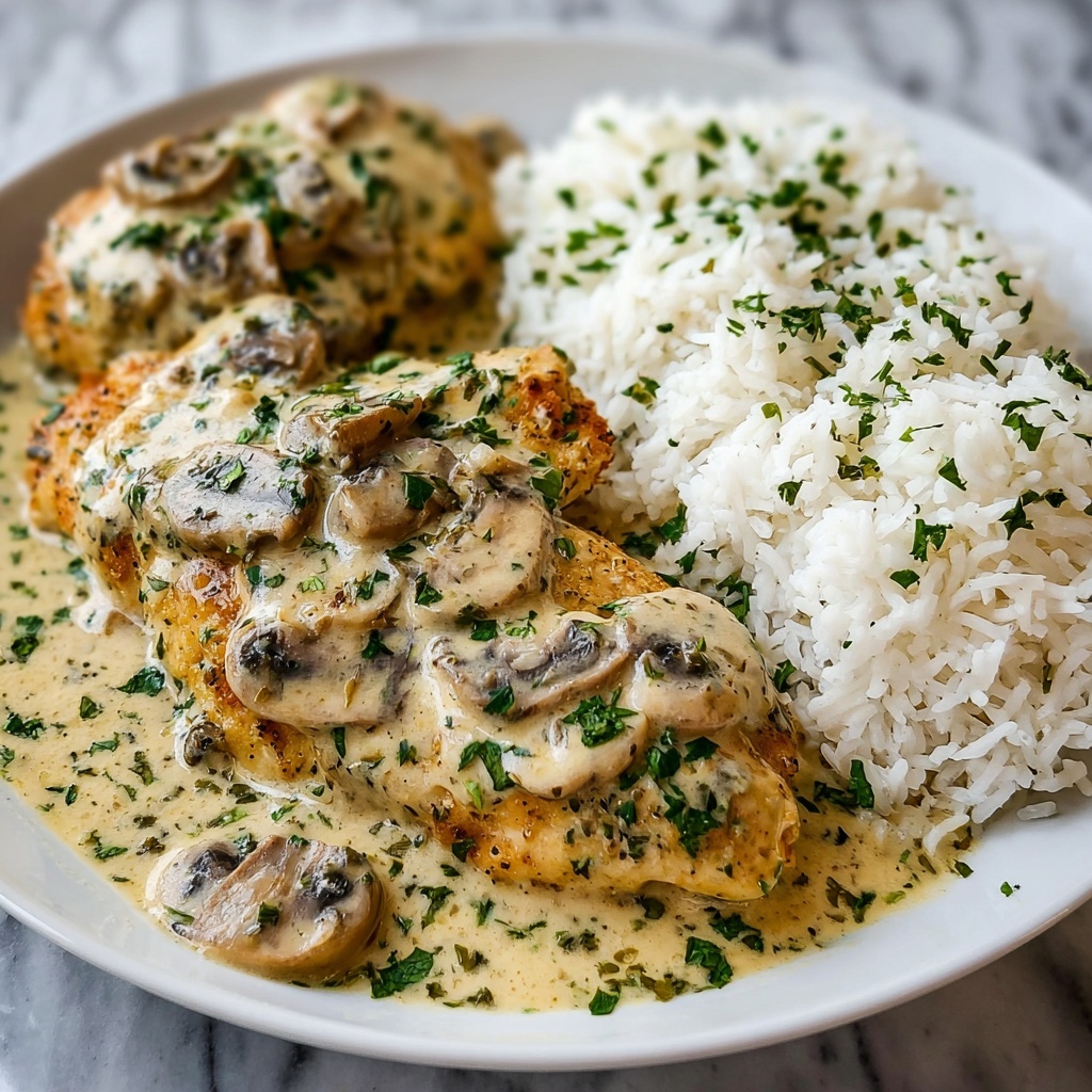 Creamy Smothered Chicken and Rice Recipe - Recipe Image