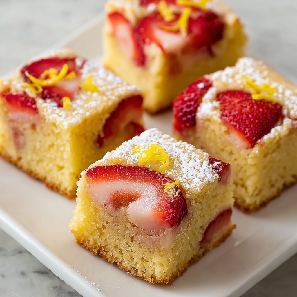 Strawberry Lemon Blondies Recipe - Recipe Image