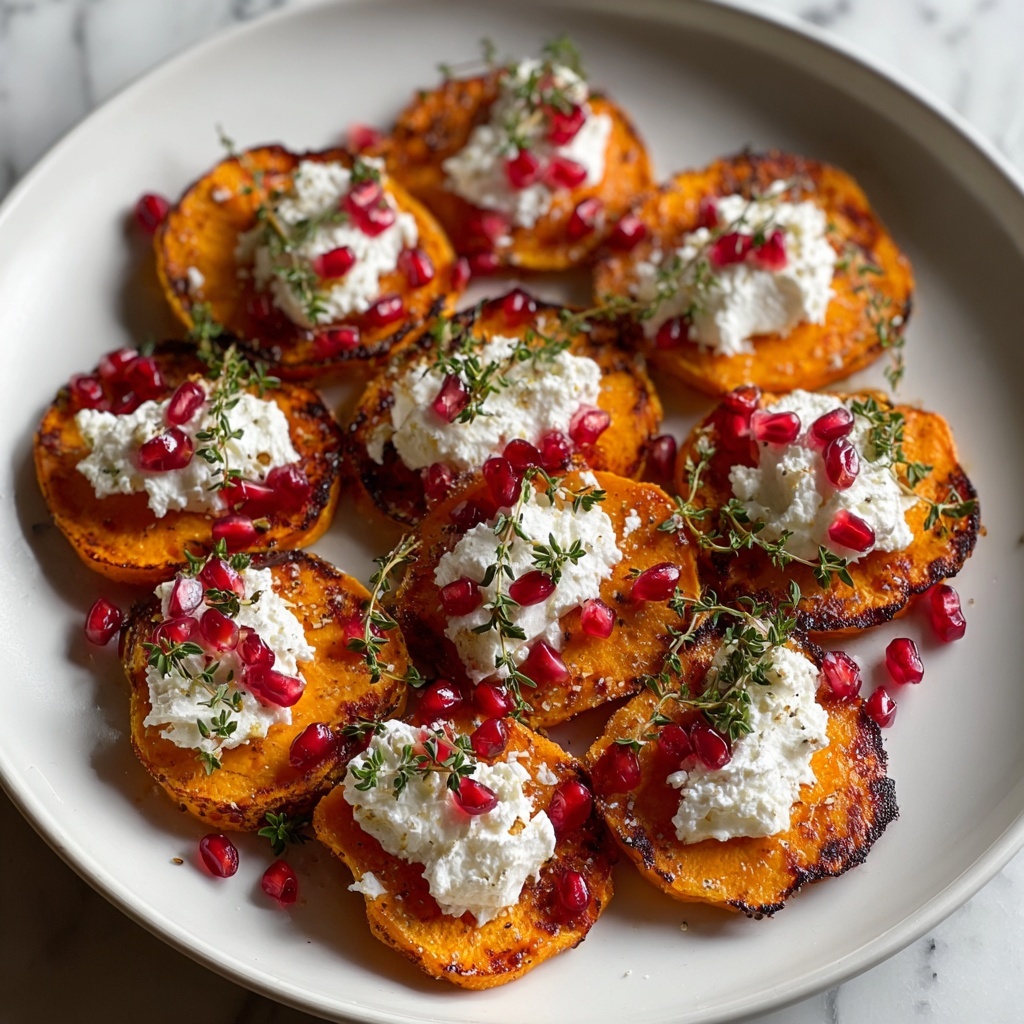 Crispy Sweet Potato Rounds with Creamy Goat Cheese and Herbs Recipe - Recipe Image