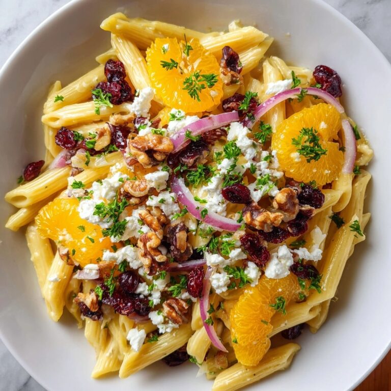 Feta & Cranberry Penne Salad with Orange Vinaigrette Recipe
