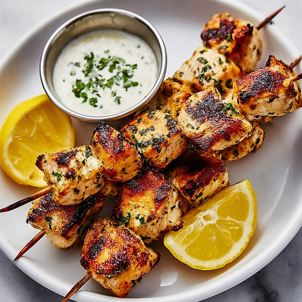 Chicken Souvlaki Skewers with Greek Yogurt Marinade Recipe - Recipe Image