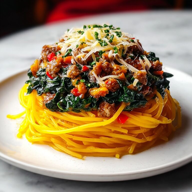 Indulgent Garlic Butter Spaghetti with Cheesy Italian Sausage Recipe