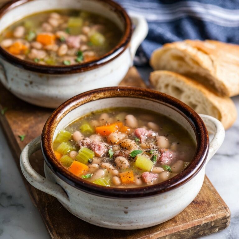 Crockpot Navy Bean Soup with Ham Shank and Herb Guide Recipe