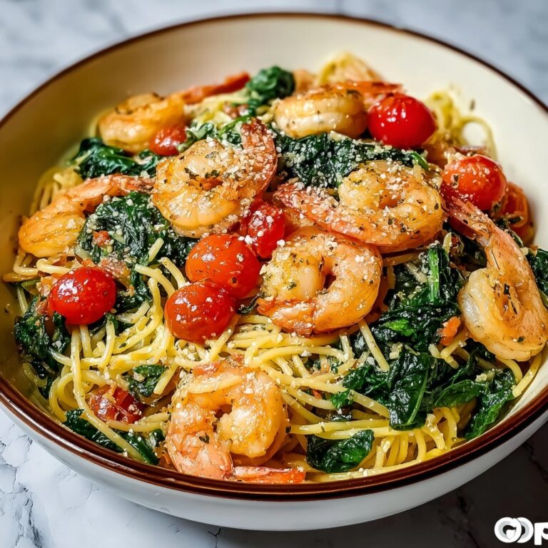 Tomato Spinach Shrimp Pasta Recipe