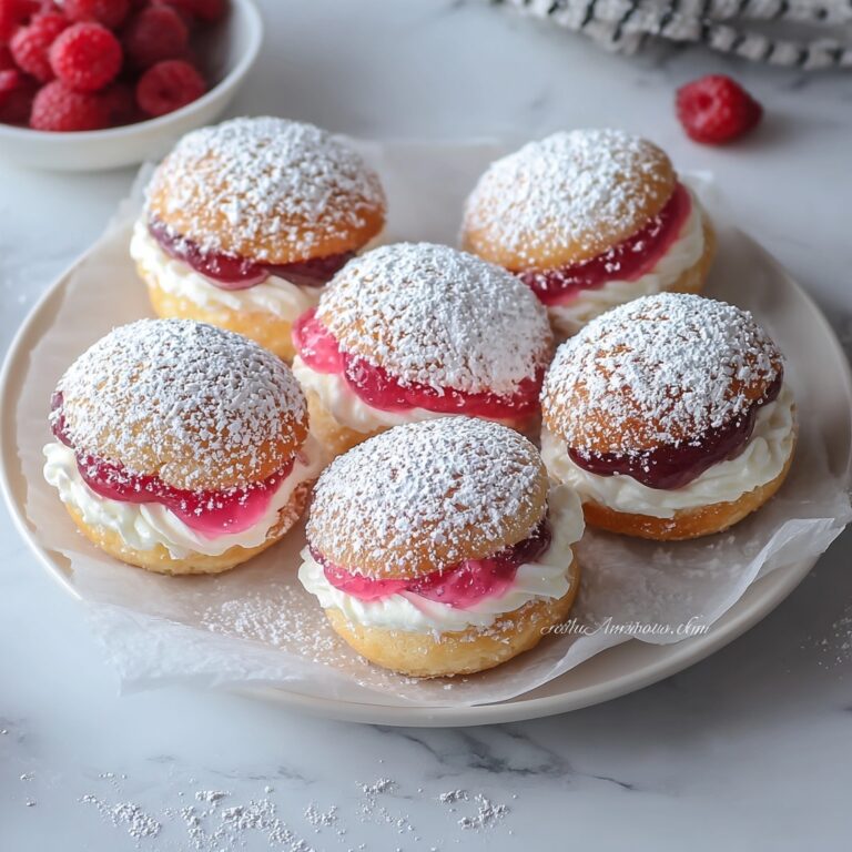 Raspberry Jelly Cakes with Cream Recipe