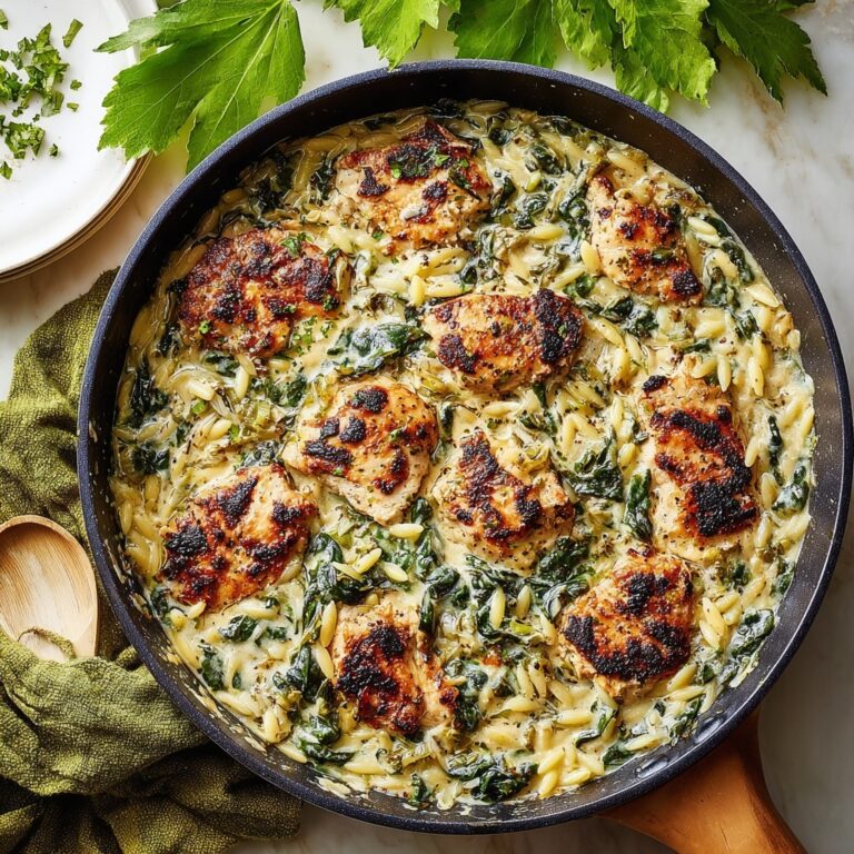 Creamy Ricotta Chicken and Orzo Skillet Recipe