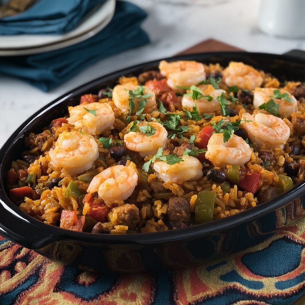 One Pot Shrimp and Sausage Jambalaya Recipe - Recipe Image