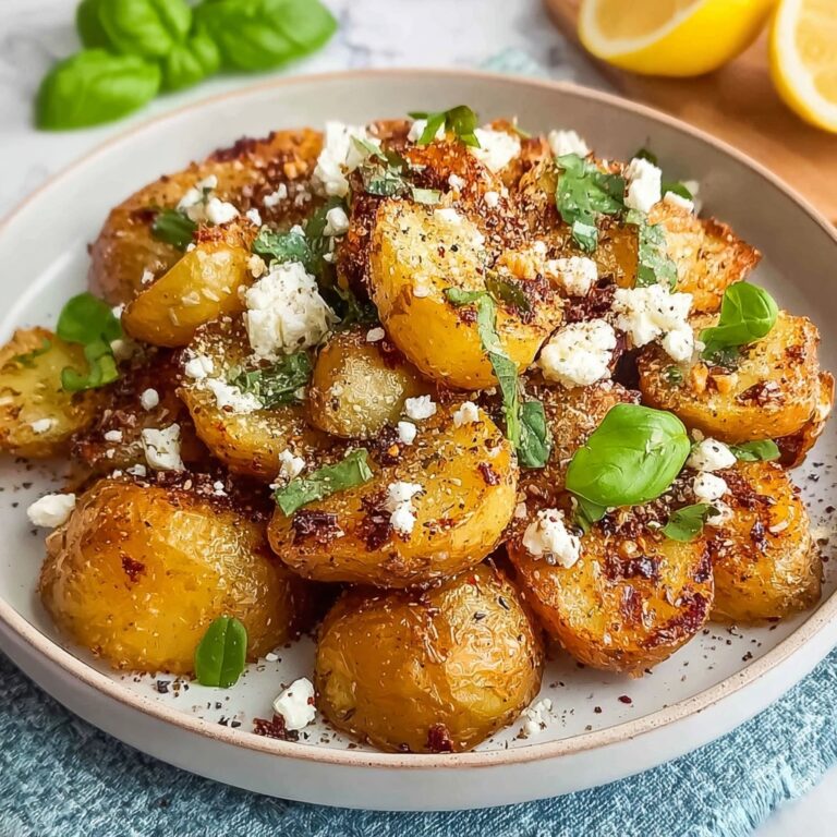 Baked Feta Potatoes with Lemon, Garlic, and Basil Recipe