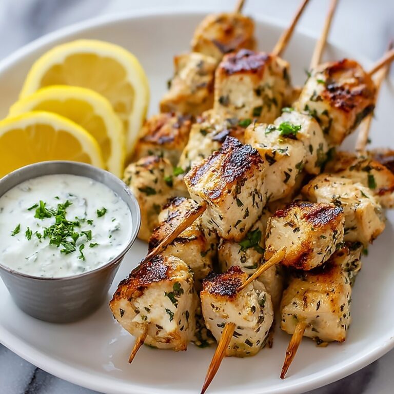 Chicken Souvlaki Skewers with Greek Yogurt Marinade Recipe
