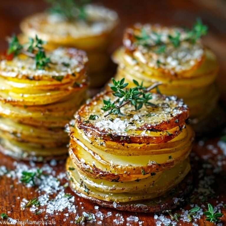 Roasted Garlic Parmesan Potato Stacks Recipe