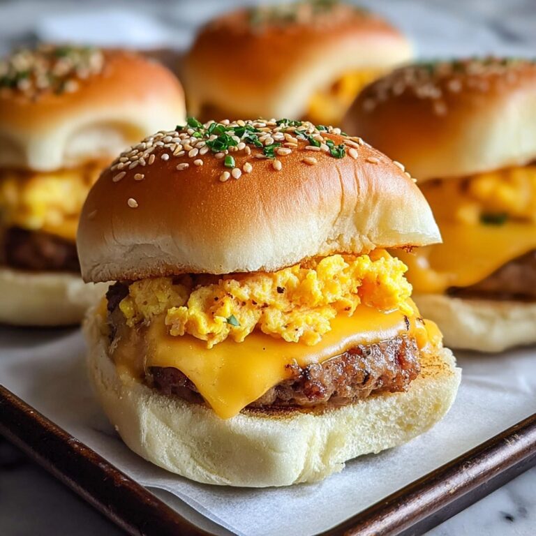 Hawaiian Roll Breakfast Sandwiches with Sausage, Eggs, and Bacon Recipe