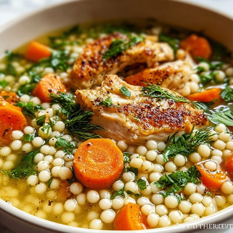 Chicken and Pearl Couscous Soup Recipe
