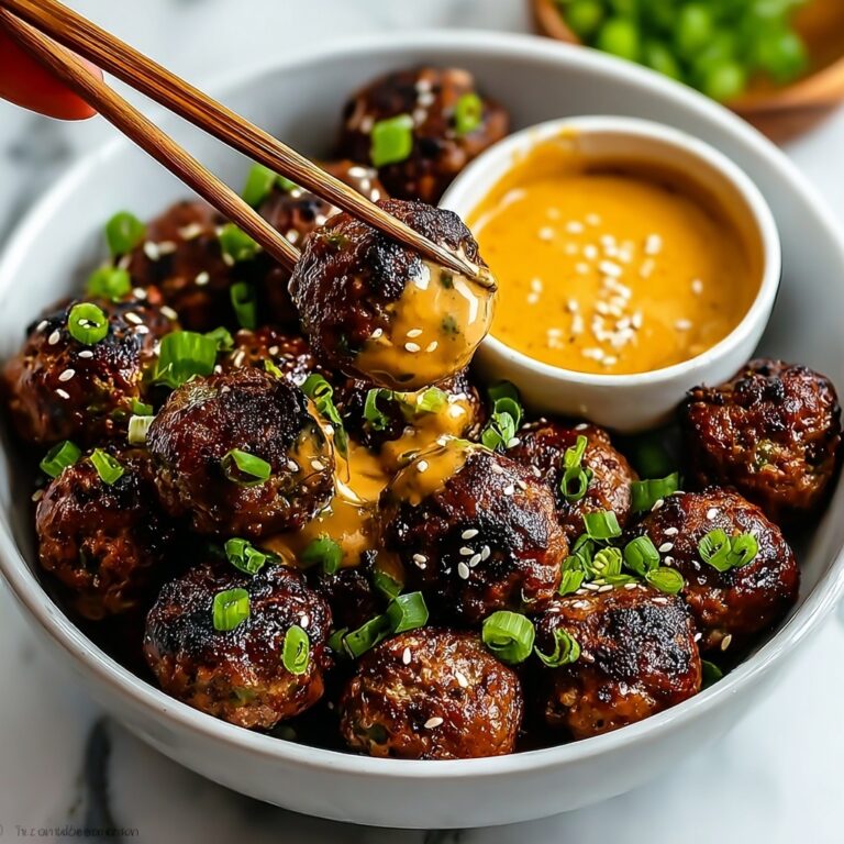 Savory Korean BBQ Meatballs with Spicy Mayo Dip Recipe