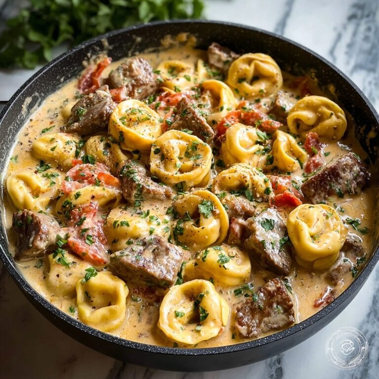 Cheesesteak Tortellini in Creamy Provolone Sauce Recipe