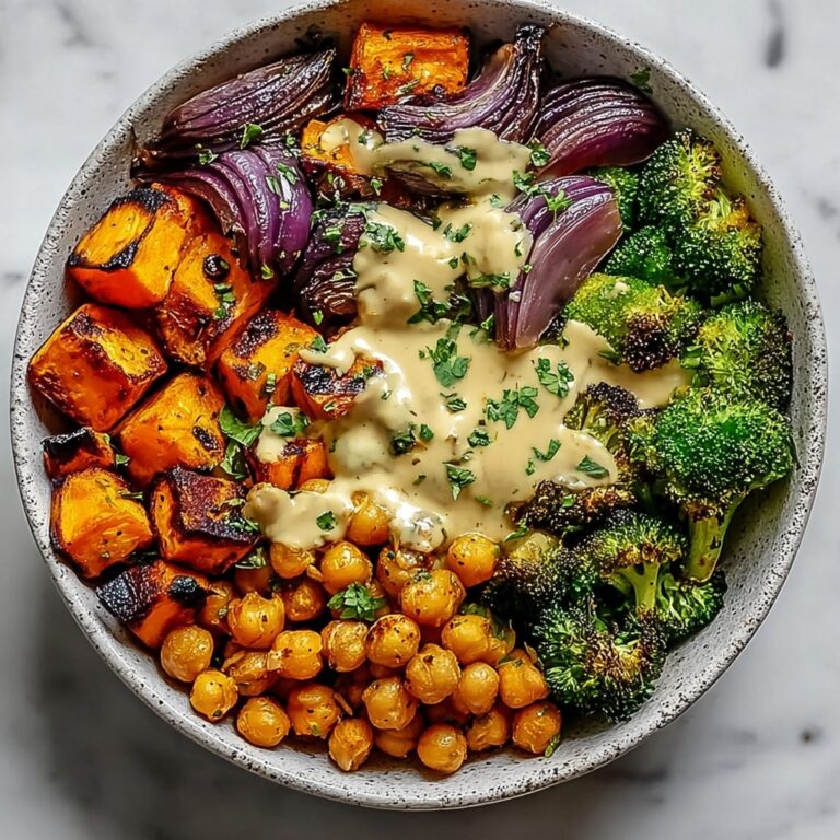 Roasted Veggie & Chickpea Bowls with Maple Dijon Recipe