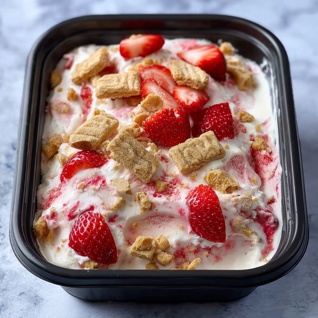 No-Churn Strawberry Cheesecake Ice Cream Recipe - Recipe Image