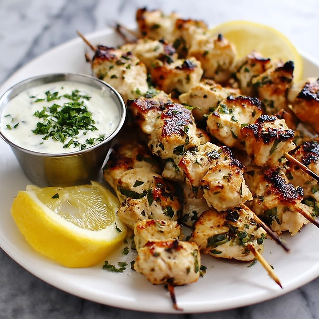 Chicken Souvlaki Skewers with Greek Yogurt Marinade Recipe - Recipe Image