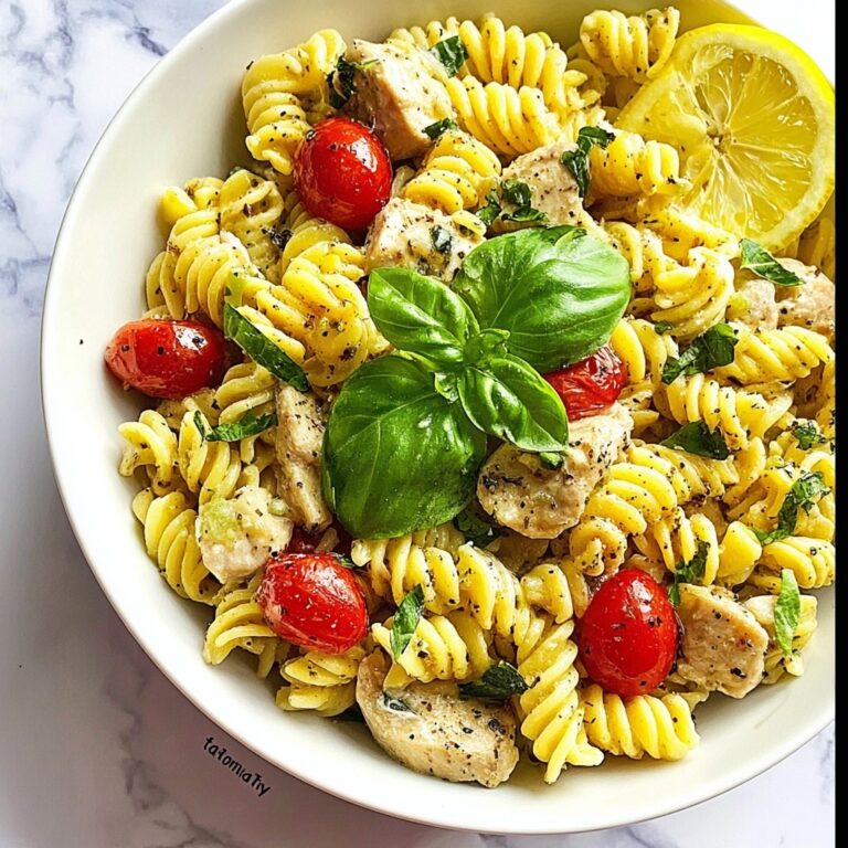Light Lemon Basil Pasta Salad with Chicken Recipe