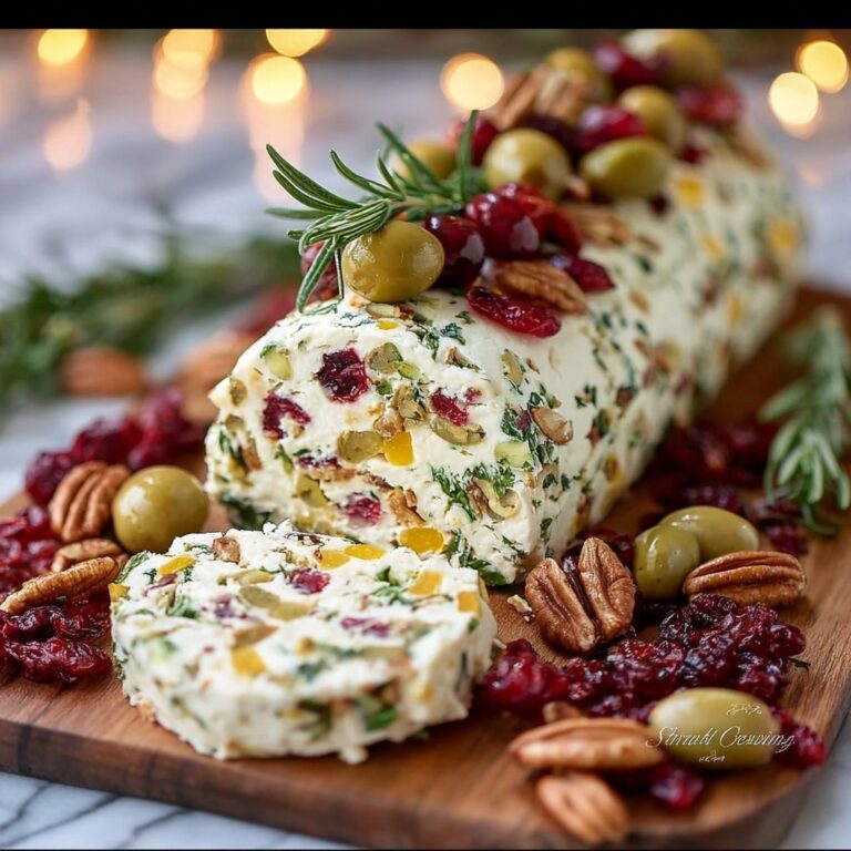 Festive Holiday Antipasto Cream Cheese Log Recipe