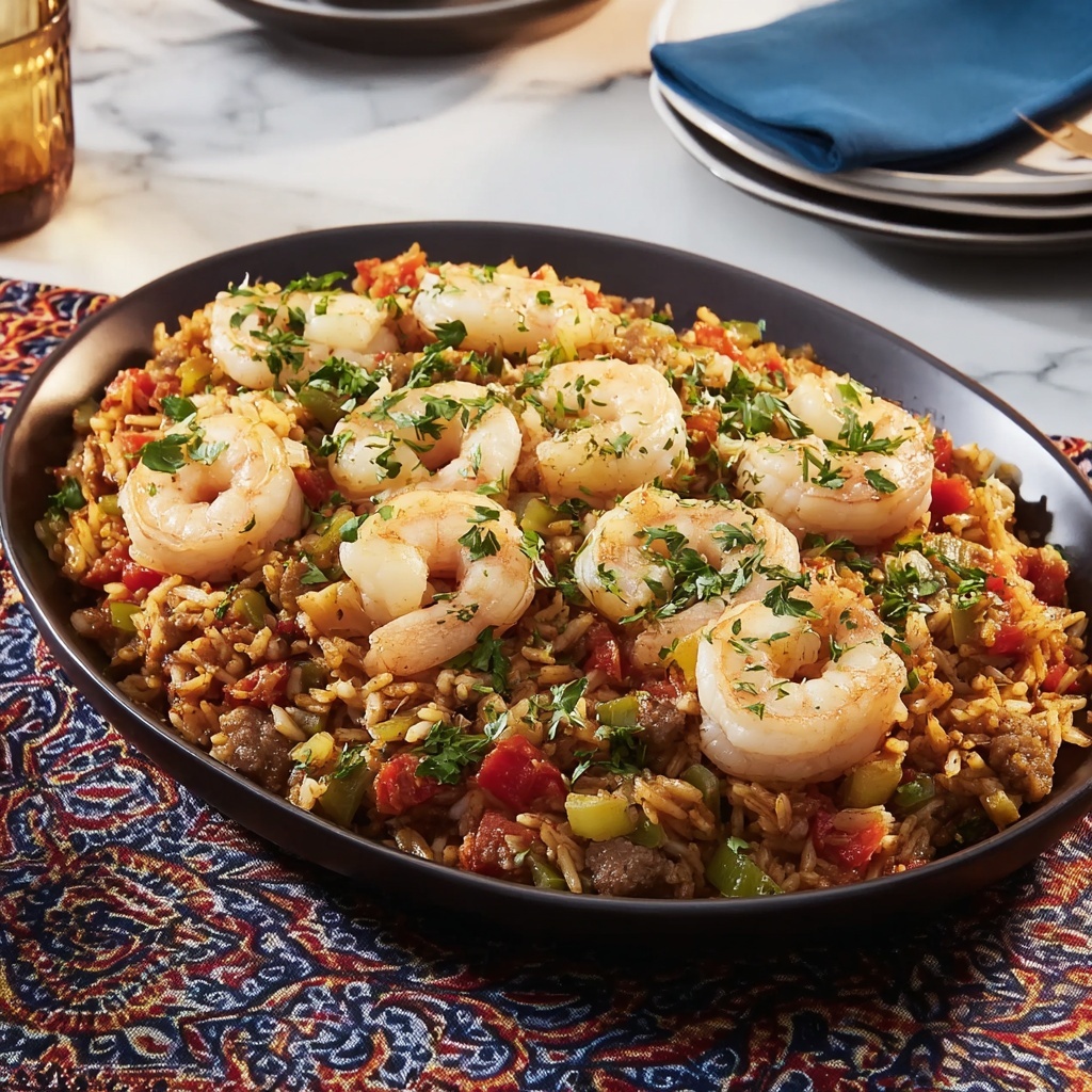 One Pot Shrimp and Sausage Jambalaya Recipe - Recipe Image