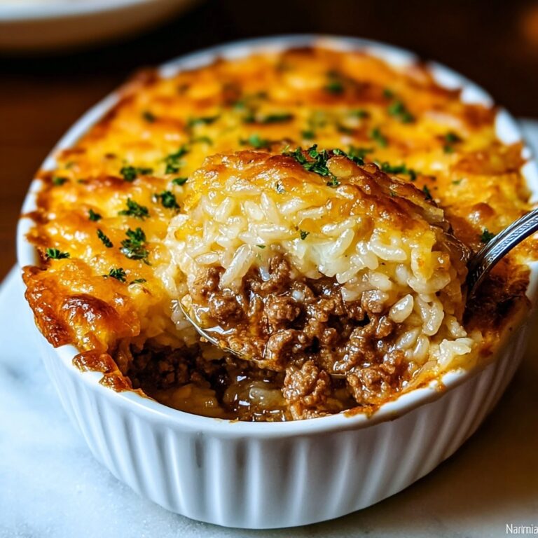 Irresistibly Cheesy French Onion Ground Beef and Rice Casserole Recipe